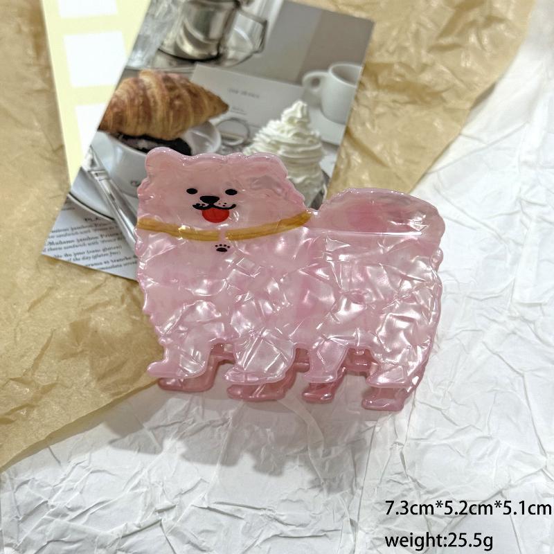 Cute Cartoon Dog Cat Shark Hair Claw Clip Premium Acrylic No Damage Hair Holder for Women Girls School Wear