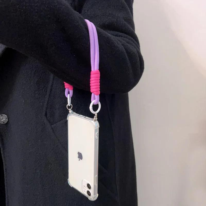 Crossbody Necklace Lanyard Transparent Phone Case for Iphone 15 14 13 11 12 Pro Max MiNi XR X XS 7 8 Plus SE 2020 Soft Cover