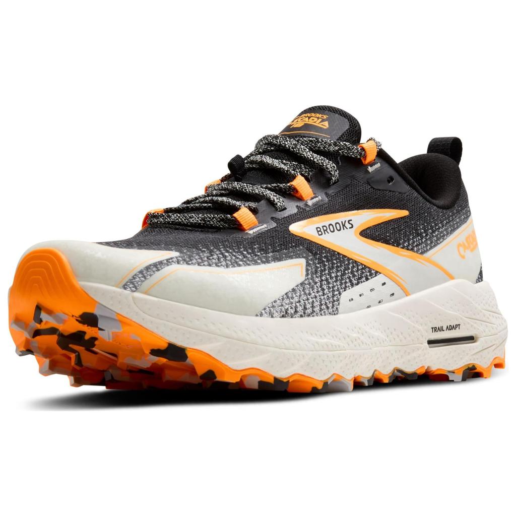 Brooks Cascadia 18 Comfortable Low-Top Running Shoes Unisex Sneakers Black Orange 1104261D022