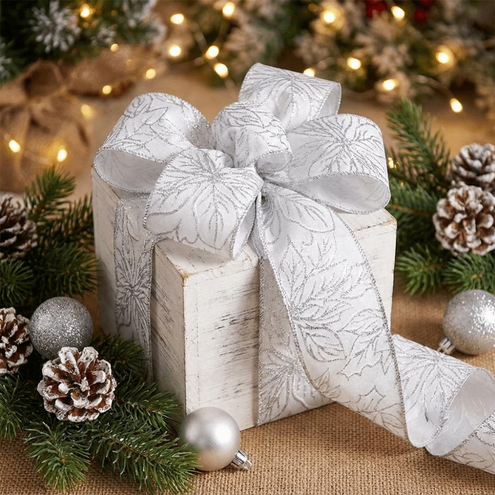 Decorative Christmas Wrapping Ribbon Fabric Trim Bow Decorative Webbing Hair Bows