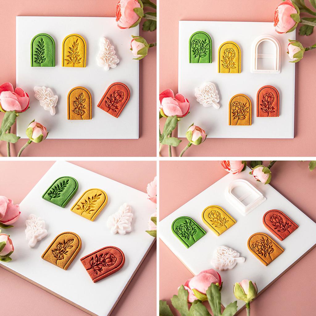 Soft Pottery Polymer Clay Cutter Pottery DIY French Earrings Flower Cutting Dies for Earring Jewelry Pendant Making