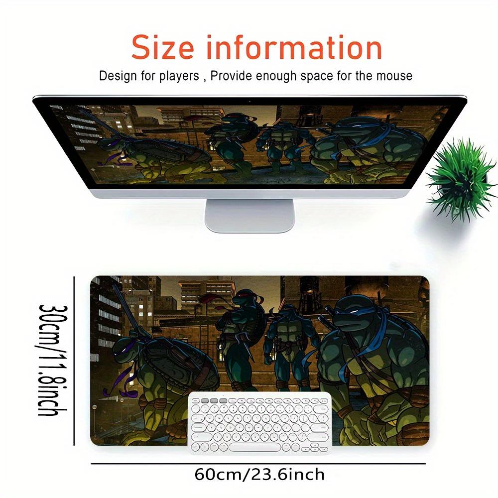 1pc Large Gaming Mouse Pad, UV Reactive Non-Slip Desk Mat, Washable PolyesterNinja, Turtles, ActionComputer Pad with Vibrant Game Machine Pr