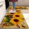 Sunflower Kitchen Bathroom Mat Non-Slip Machine Washable Runner Rug Decorative Home Office Laundry Room Floor Standing Pad