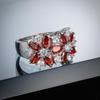 Dragon's Intention Luxurious Ruby Red Floral Zircon Ring: European & American Style