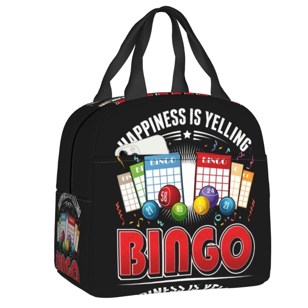Bolsa de almuerzo térmica aislada personalizada para amantes del juego Bingo Queen, contenedor de almuerzo reutilizable para mujer, caja de alimentos multifunción para picnic al aire libre