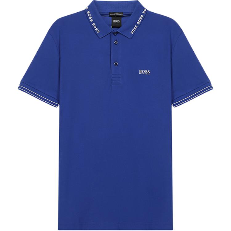 Hugo Boss Letter Print Short Sleeved Polo Shirt Men's Blue 50452509-428