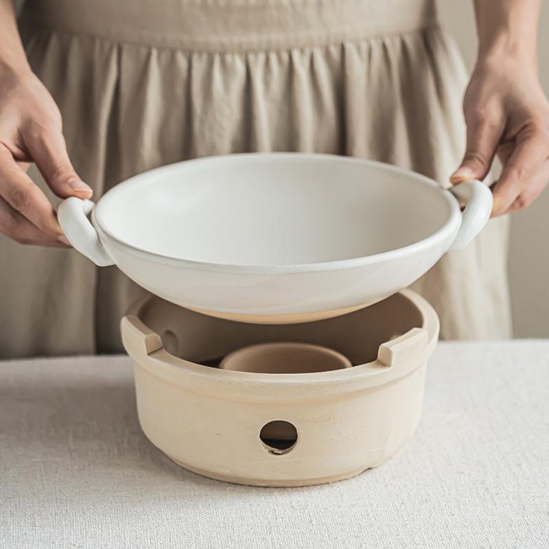 Large-Capacity Ceramic Casserole Household High Temperature Resistant Dry Pot, Thickened And Practical Stew Pot With Handle, Non-Stick Soup