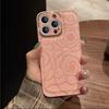 Apple 17 Pro Max Camellia Leather Texture Phone Case with Metal Lens for Full Coverage iPhone 16/15 Protection