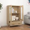 Buffet haut multi-rangement - UU - Chêne sonoma - 70x31x115 cm - Bois d'ingénierie C138