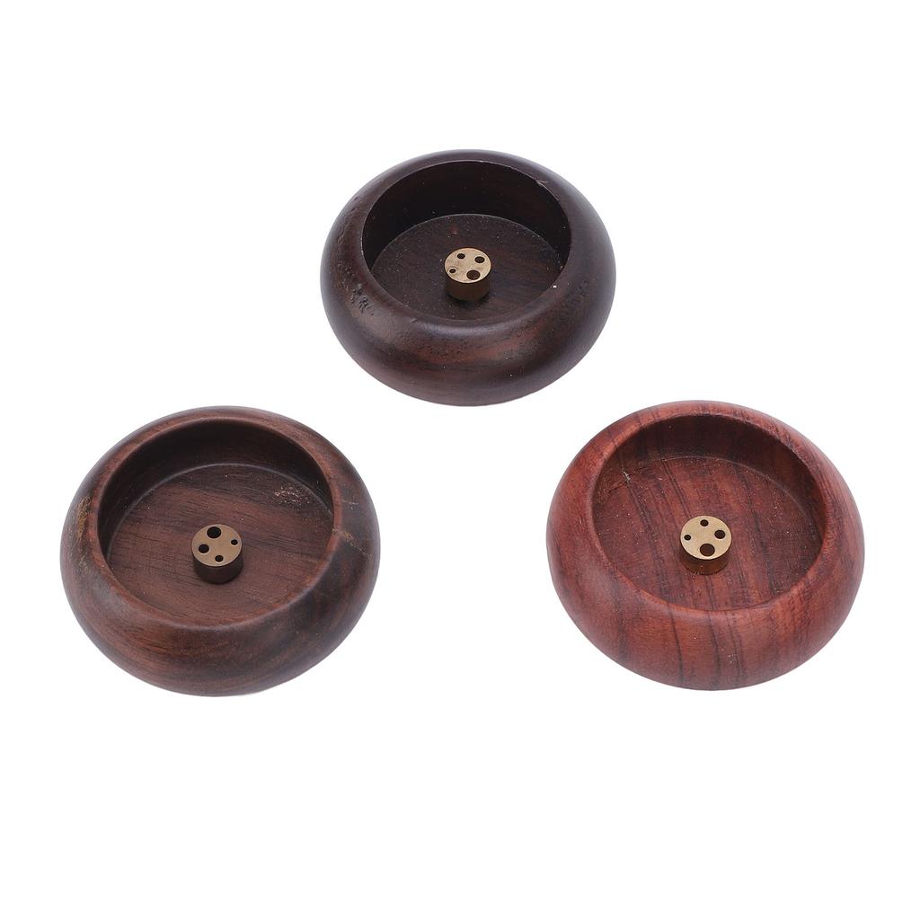 3pcs Incense Holder Walnut Rosewood Ebony Solid Wood Vintage Incense Stick Burner for Home Decor