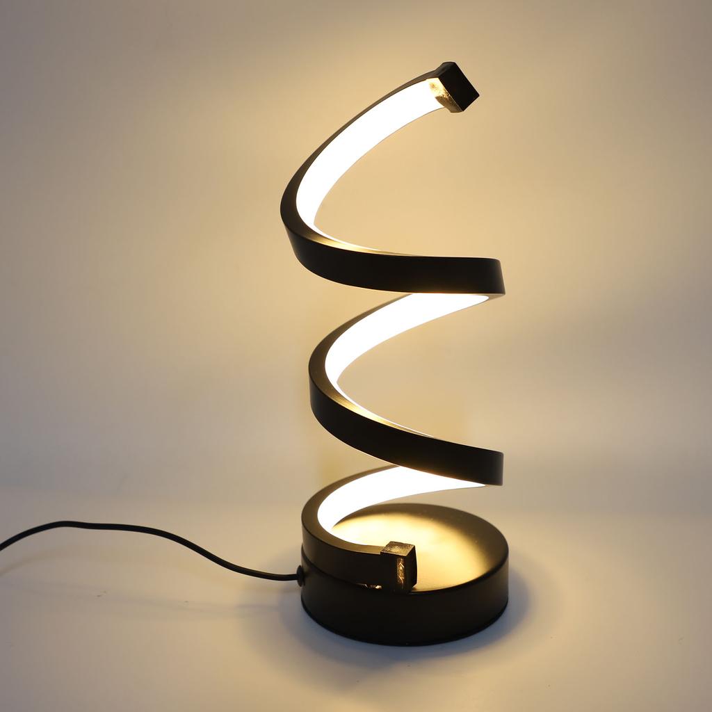 Spiral LED Tischleuchte 3 Farbtemperaturen Stufenloses Dimmen USB-betrieben Moderne Dekorative Schreibtischlampe