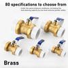 Brass Natural Color High-pressure Ball Valve PPR Double Headed Union Ball Valve Switch 4-point Straight Through Type