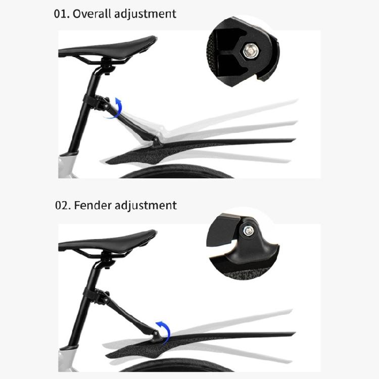 Adjustable Road Bike Mudguard Rear Mudguard Replacement Mountain Bike Mudguard Plastic Bike Mudguard Easy to Installation