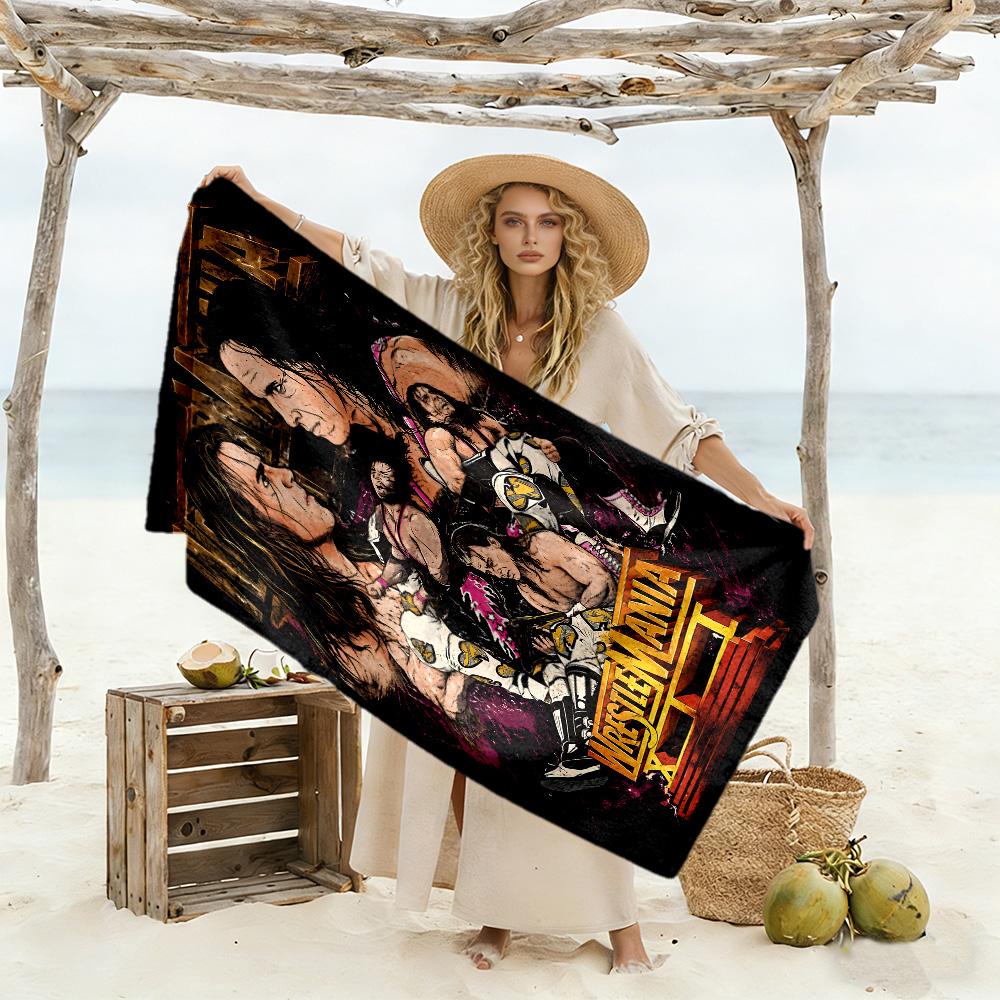 Wrestlemania Beach Towel Super Soft Absorbent Comfortable Lightweight