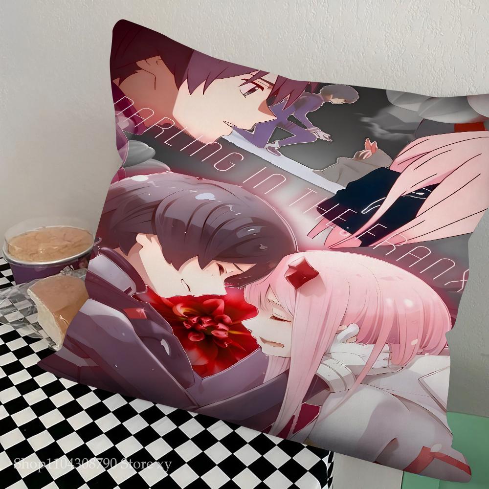 Anime Darling In The Franxx Pillow Case Square Pillow Bedroom Sofa Leisure Comfort Cushion Car Living Room Home Decoration