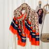 Winter Sexy Leopard Striped Line Fringe Viscose Shawl Scarf Lady High Quality Wrap Pashmina Stole Bufandas Muslim Hijab 180*90Cm