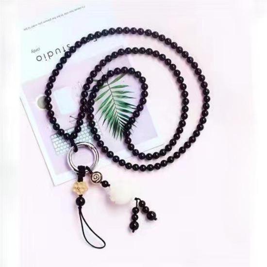 Fashion Agate Chalcedony Necklace Mobile Phone Hanging Sweater Chain Natural White Jade Bodhi Accessories, Removable Multi-Purpose