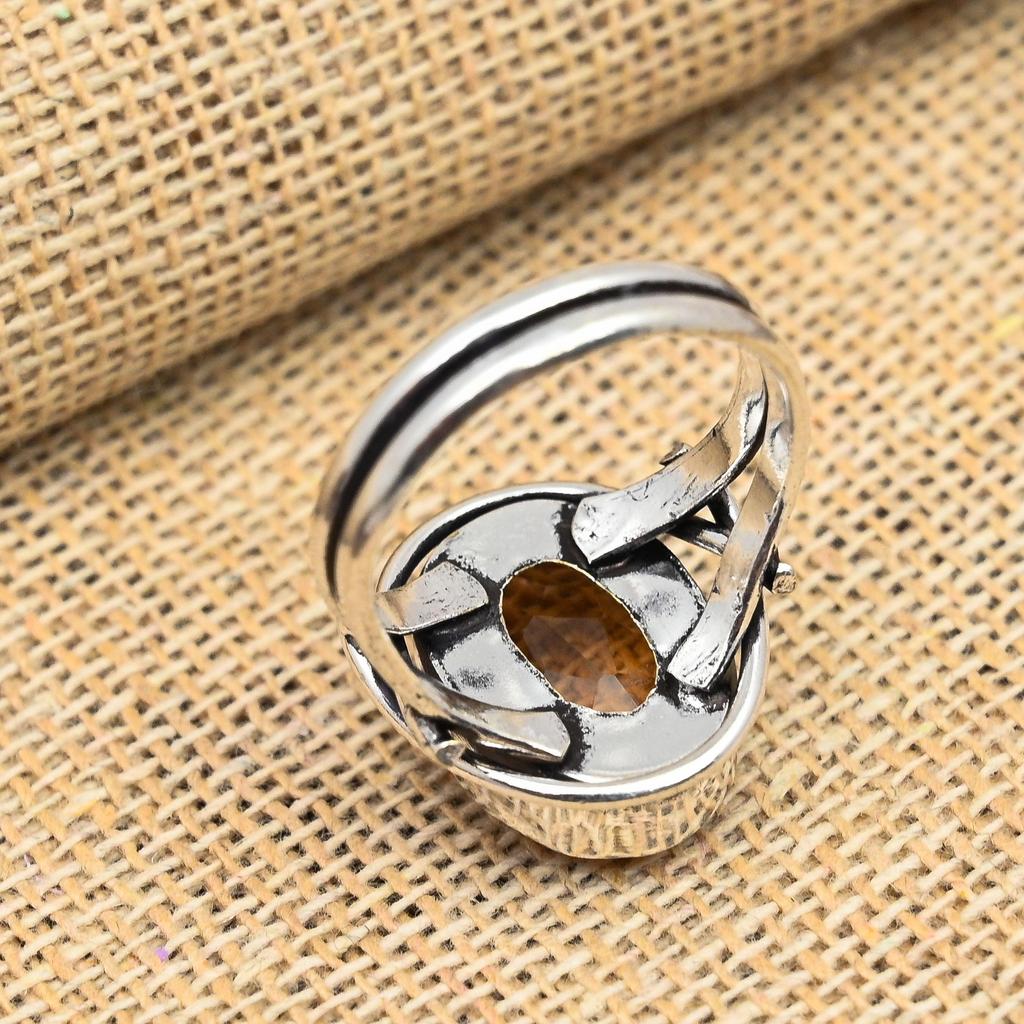 Morganite Gemstone Handmade Solid 925 Sterling Silver Jewelry Anniversary Ring For  Her