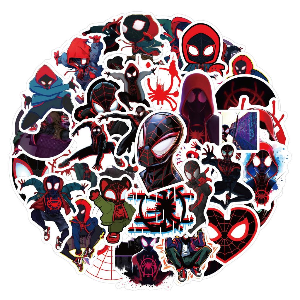 50pcs Miles Morales Cartoon Graffiti Stickers for Guitar, Luggage, Phone, DIY