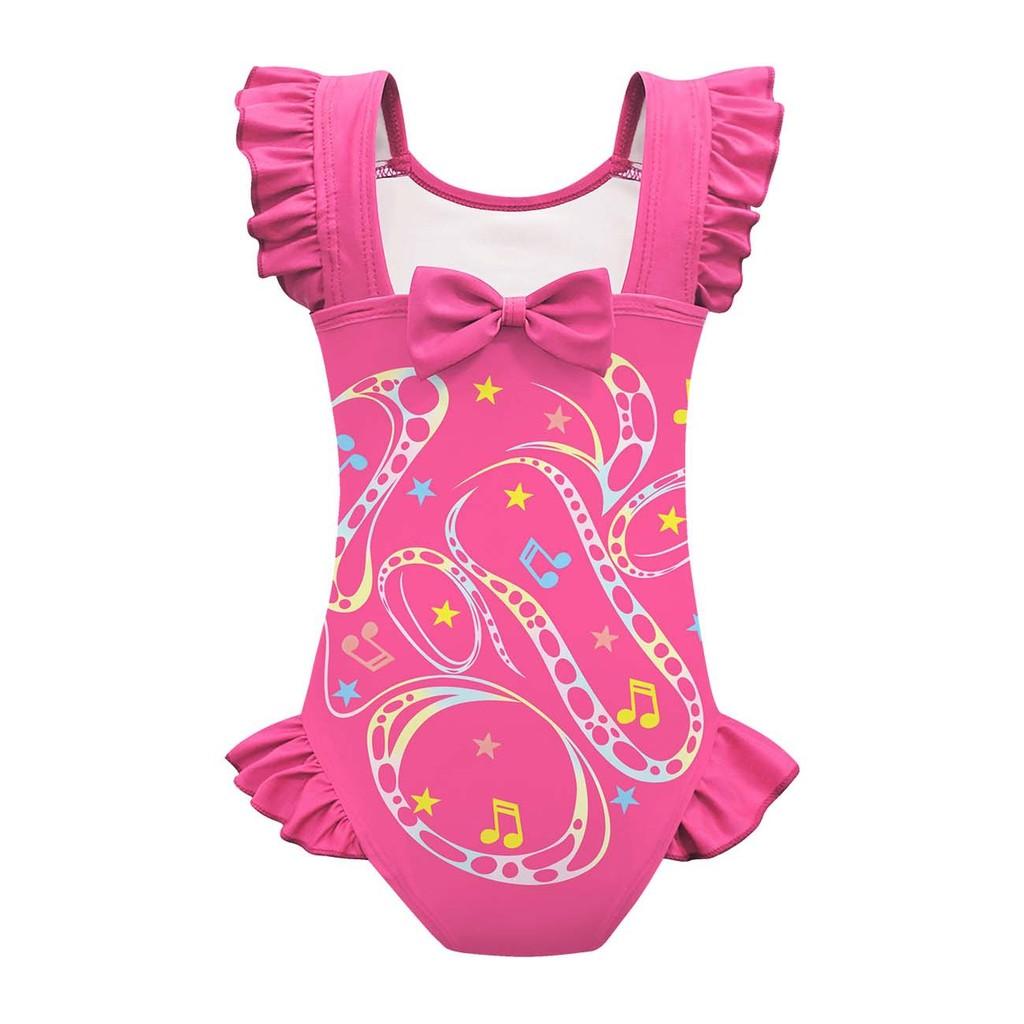 Kids Girls Anime Cartoon POP Singers Rumi Mira Zoey Print Ruffle Sleeveless One-piece Swimsuit Swimwear