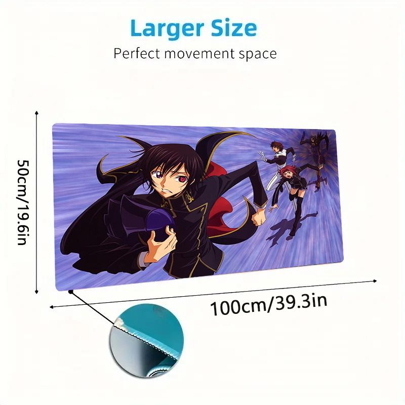 Code Geass All Main Characters Group Anime Mouse Pad, Glow Background Large Gaming Desk Mat for Game Room