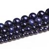 4 6 8 10 12mm Spacer Loose Beads Natural Blue Sand Stone Jewelry Making For Necklace DIY Round DIY Spacer Loose Beads For Necklace Bracelet