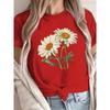 Flores de Margarita Arte Camiseta para Mujer Ajuste Cómodo Harajuku Casual Camiseta de Manga Corta para Mujer Ropa Urbana Algodón Amigable con la Piel