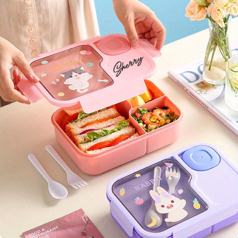 Lunch box scolastica in cartone personalizzabile ad alta capacità con scomparti e posate, regalo ideale per il rientro a scuola e le vacanze