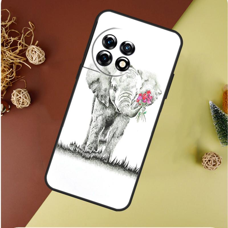 Cute Elephant For OnePlus 13 13R 12 12R 11 9 10 Pro 8T 9RT 10T 10R N20 N30 Nord CE 2 3 4 Lite Phone Case