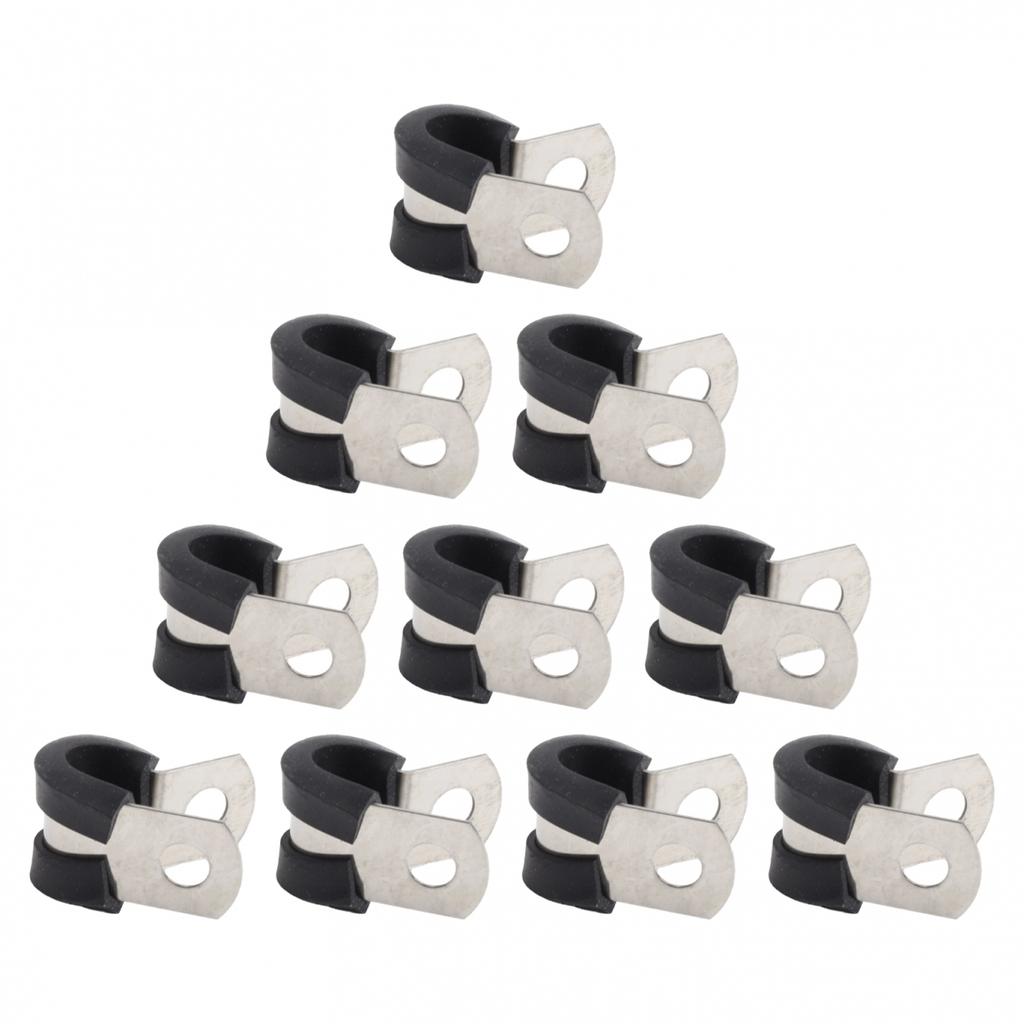 10Pcs Hose Clamp Hose Clip Removable Rubber Lining