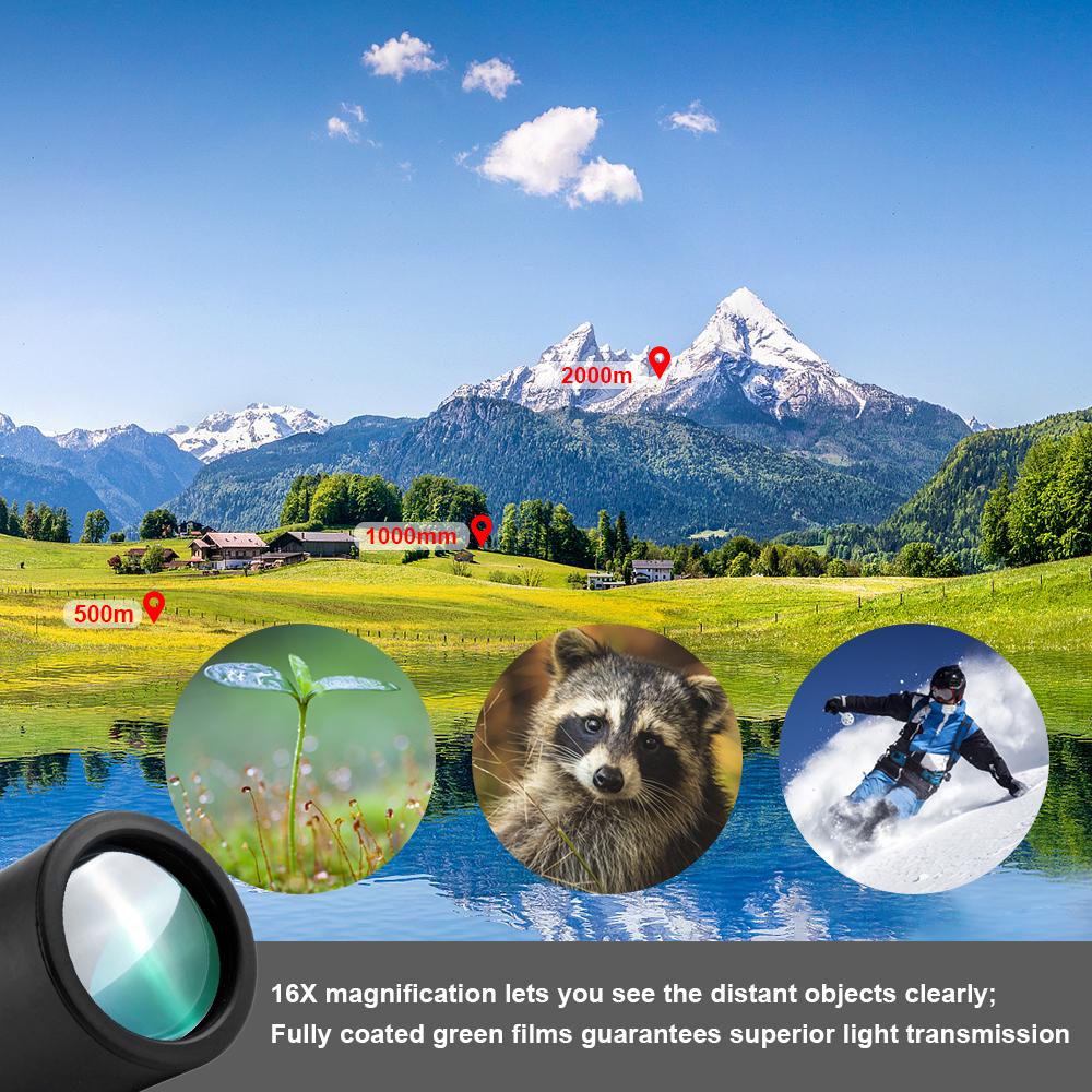 

16X52 Monocular for Adults and Kids Dual Monocular Telescope for Bird Watching Wildlife Hunting Camping Hiking Concert