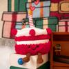 Cute Red Cake Plush Toy Cartoon Simulated Dessert Cake Stuffed Doll Birthday Cake Room Decor Kid Gifts