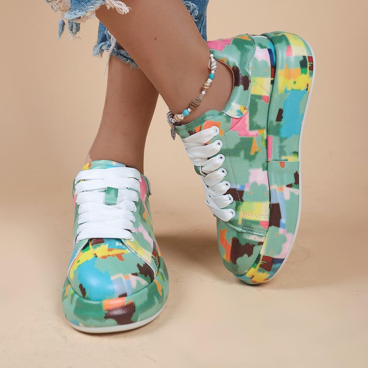 Модные спортивные женские туфли на толстой подошве 36 оранжевый — фото 14