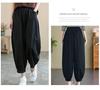 Cross-Border Summer Slimming Lantern Capri Pants - Women's Casual Elastic Waist Cropped Trousers