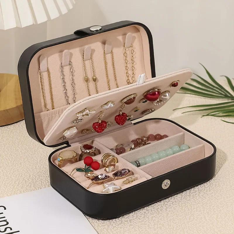Jewelry Box Travel Comestic Jewelry Casket Organizer Makeup Lipstick Storage Box Beauty Container Necklace Birthday Gift