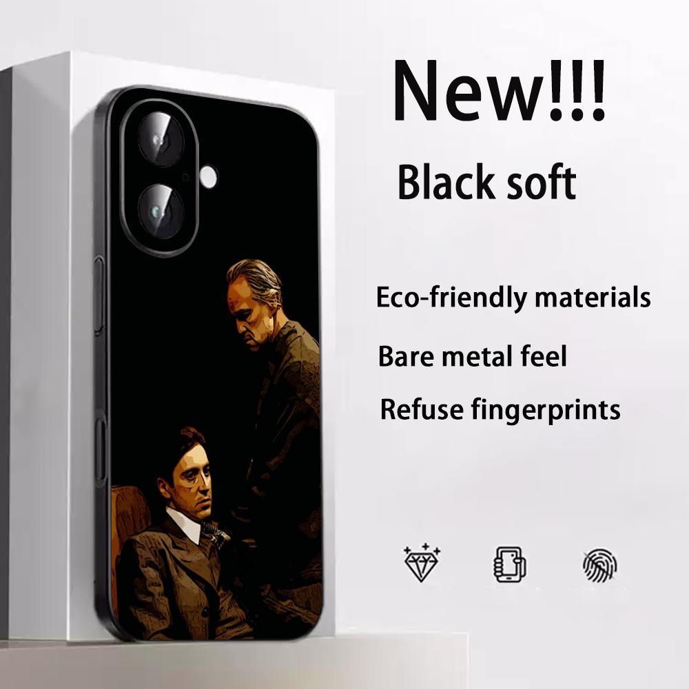 The godfather Classic movie posters Phone Case For iPhone 17 16 e 15 14 13 12 Plus Mini Pro Max Soft black Shockproof Cover