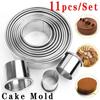 11Pcs Round Cookie Biscuit Cutters Circle Pastry Cutters Baking Circle Ring Mold