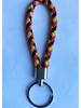 Woven Leather Cord Metal Keychain Pendant
