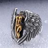 Minimalist Cross Wing Design Titanium Steel Ring Stainless Steel Durable Lightweight Jewelry for Men Women