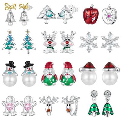 Everle Winter Weihnachtsserie s925 Santa & Rentier Ohrstecker für Damen