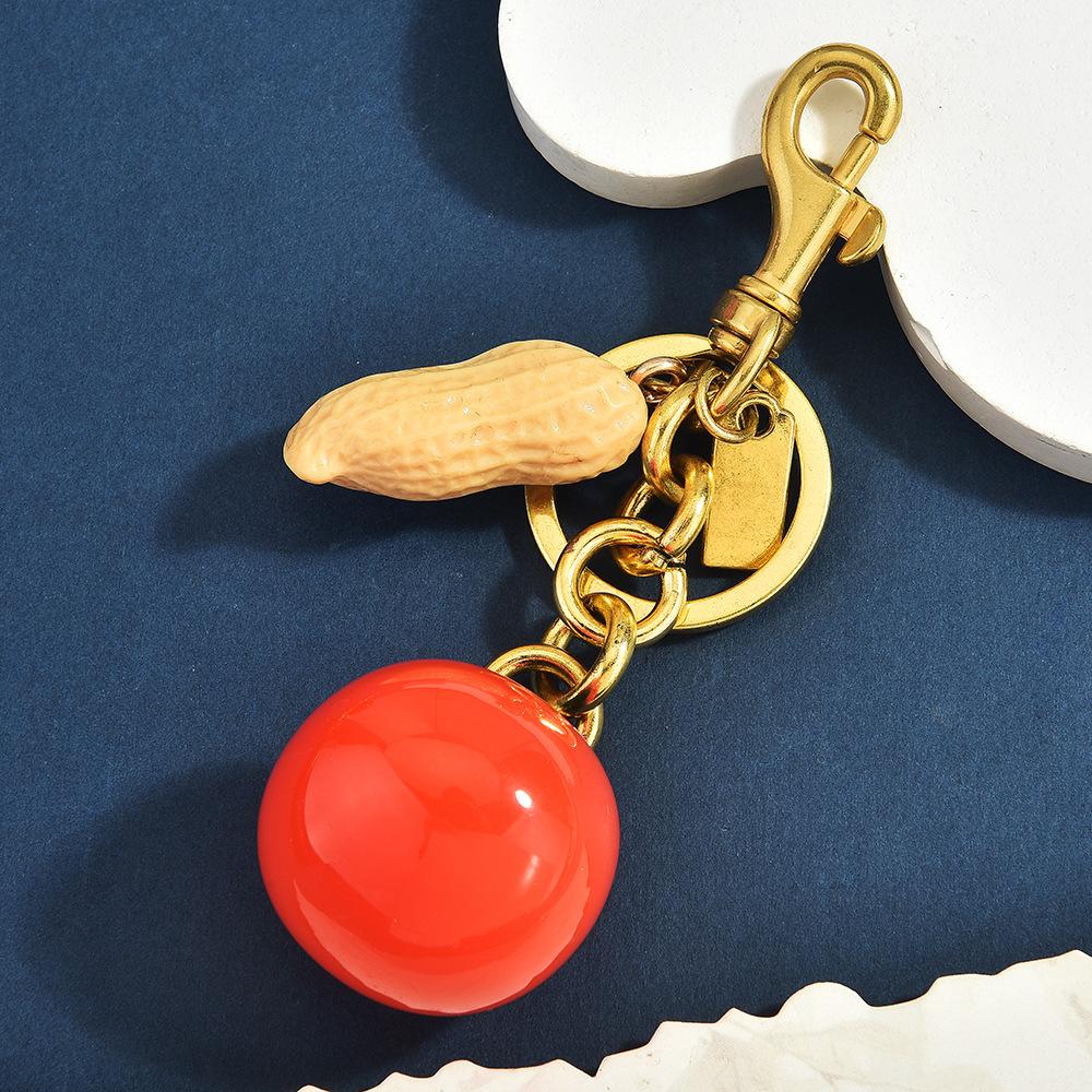 Persimmon Peanut Bag Pendant Female Cartoon Fruit Car Keychain Fruit Pendant