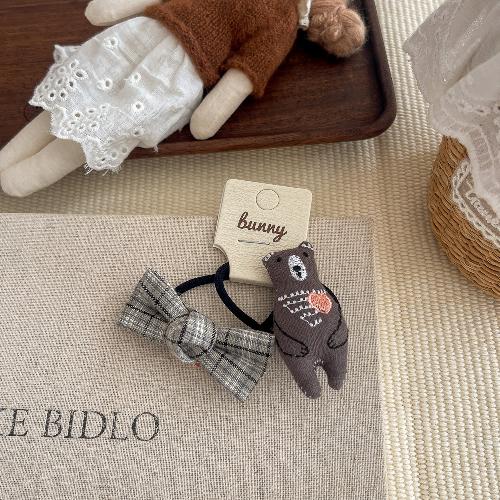 Koreanische Version von rosa und blau kariertem Liebes-Haarspange Haargummi wilde Kinder-Haaraccessoires Haarseil Seitenklemme