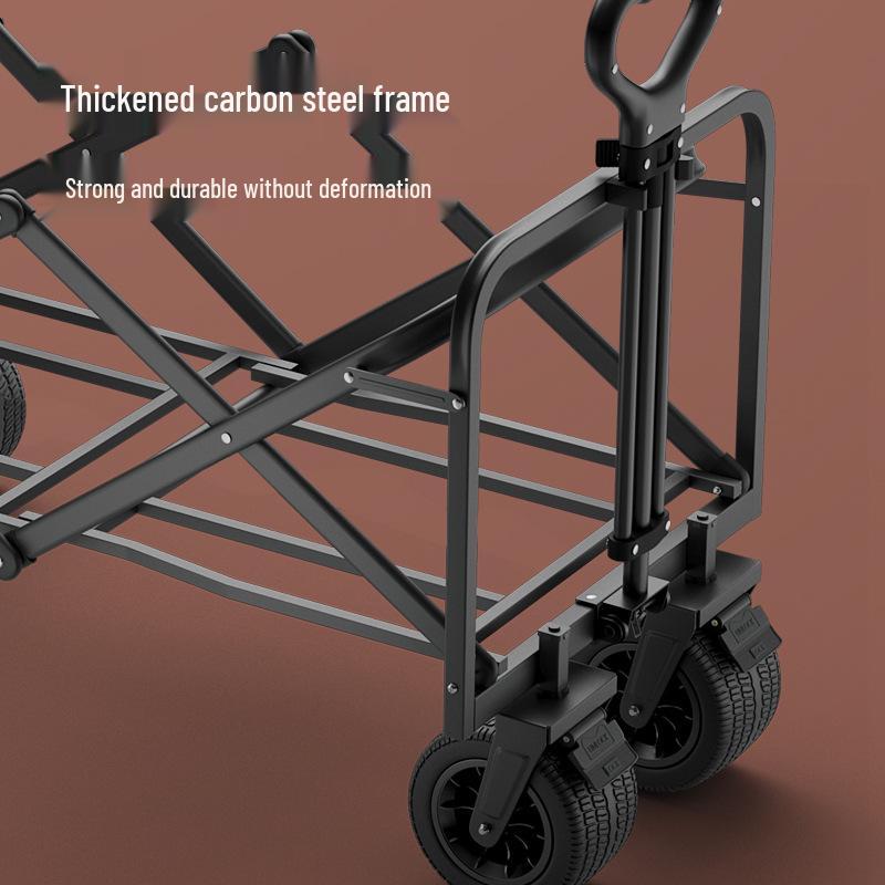 Lightweight Folding Outdoor Camping Cart - Hand-Pulled Trolley for Shopping & Camping