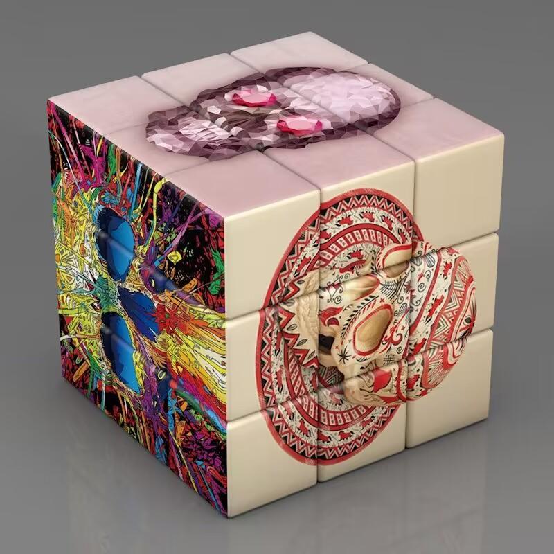 3X3X3 Skull&Bones Magic Cube Professional Speed Puzzle Children'S Fidget Gift Kids Educational Toy
