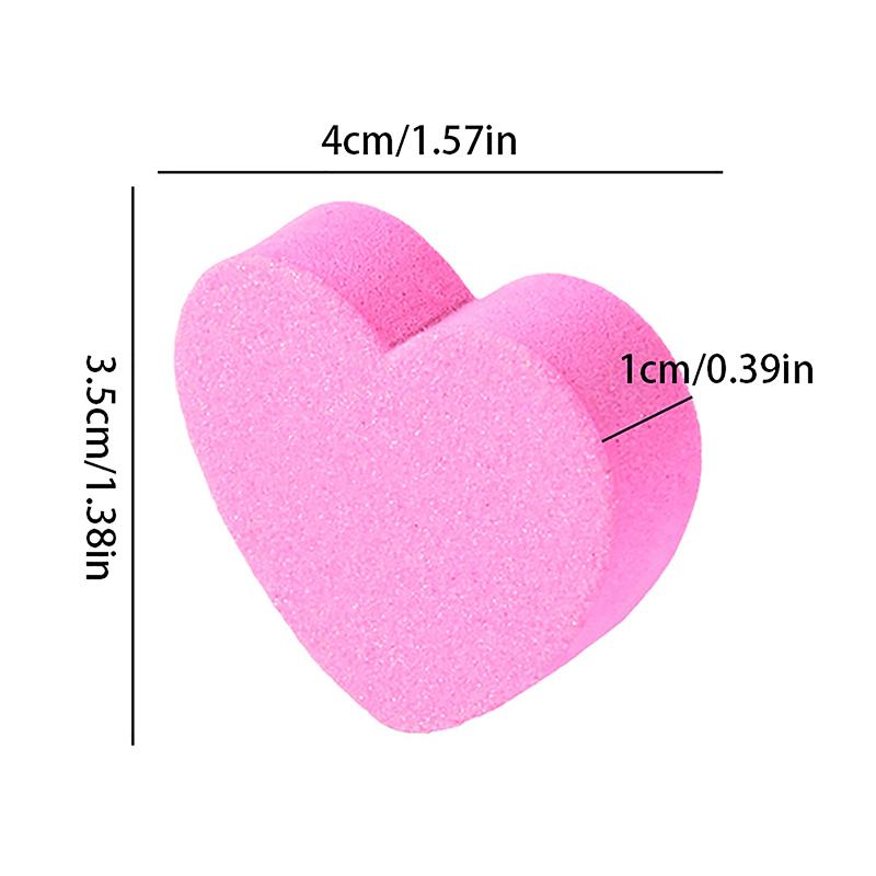 20/50Pcs Heart Shape Sponge Nail File Double Side Buffer Buffing Sanding Nail Pedicure Tool Gel Polish Manicure Nail Accessories