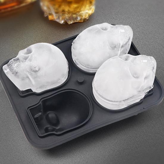 Ice Mold Tray Skull Shape Food Grade Silicone Ice Cube Mold Easy Release Multi-Purpose Ice Cube Tray for Whiskey Cocktails