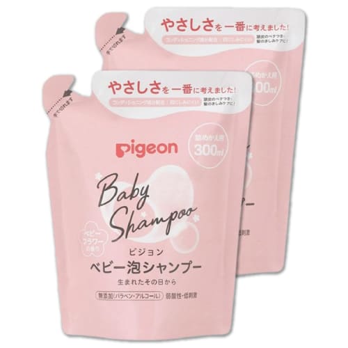 

Additive-Free Baby Foaming Shampoo, Baby Flower Scent, Refill, 300ml x 2, Moisturizing and Gentle for Bathtime