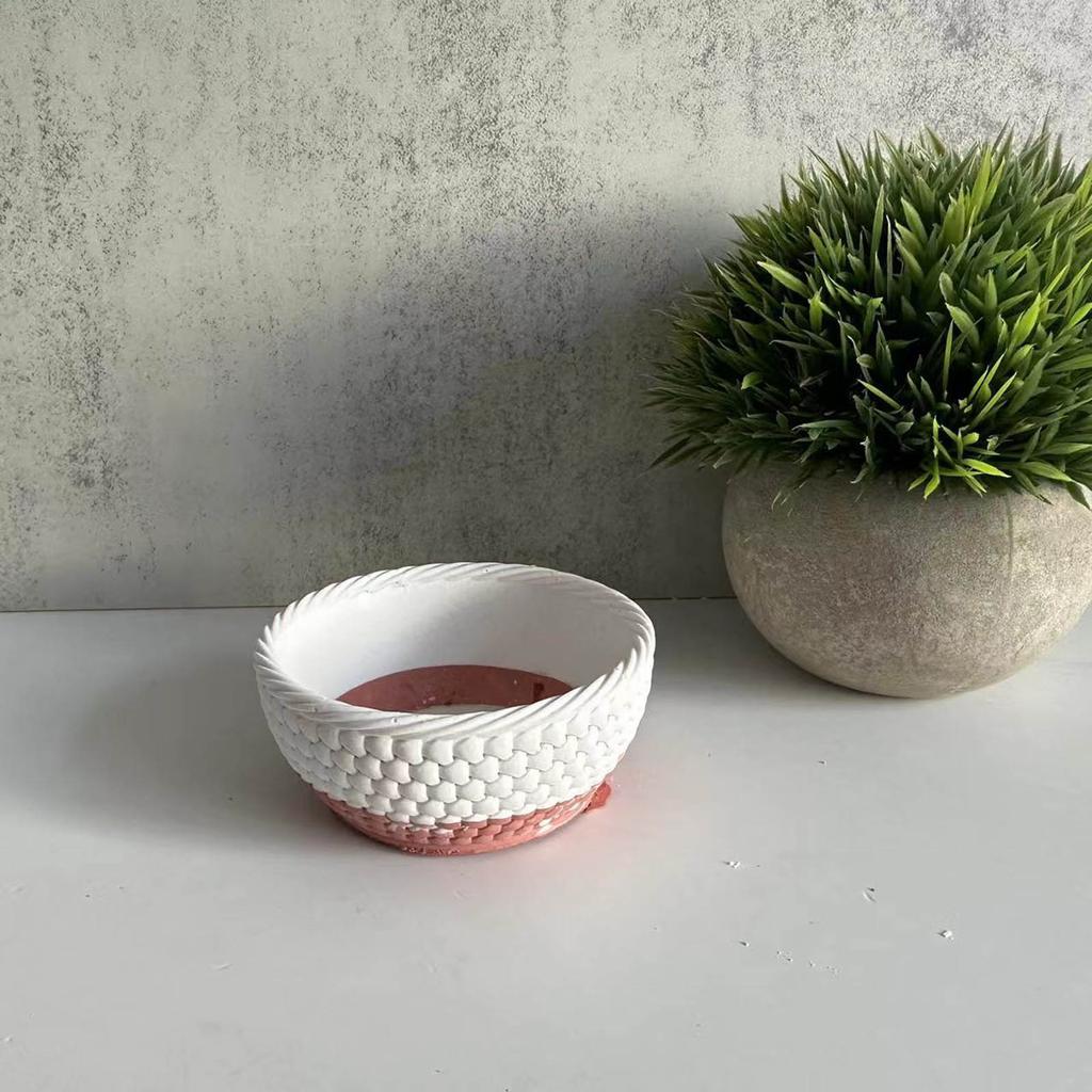 Pletený koš Květináč Silikonové formy Betonové odlitky Formy Sukulentní váza Cementy Pryskyřičné formy DIY Hliněné formy