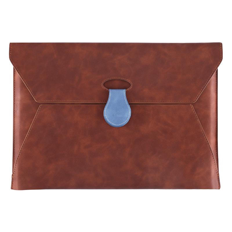 A4 Large Capacity Waterproof Leather Document Bag with Logo Printing