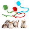 Cat Interactive Ball Toy Automatic Rolling 3 Modes Cat Toy Ball USB Charging Cat Self-Play Ball with Rope for All Indoor Cats